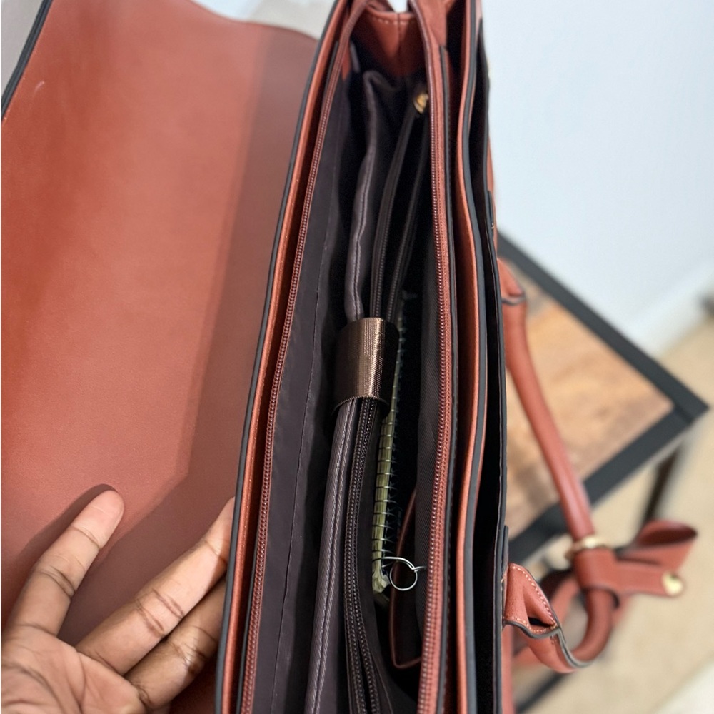 Brown Leather Laptop Bag - Picture 3 of 5